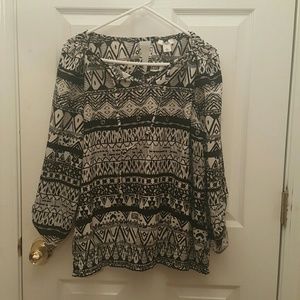 Black and white blouse